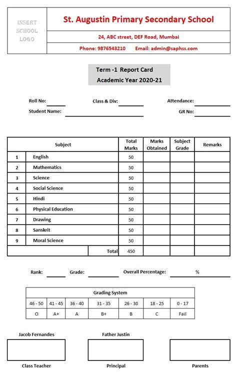 marksheet format in excel free download|Download School Report Card And Marksheet Template In Excel.